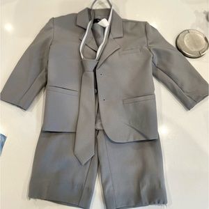 Toddler boy 2T grey formal suit and tie